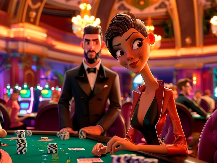 Live blackjack table interface showing cards, betting options, and game controls